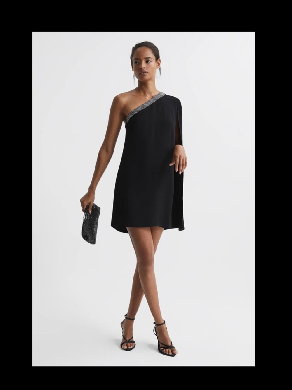 Maje One Shoulder Embellished Mini Dress